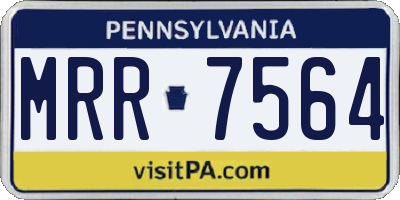 PA license plate MRR7564