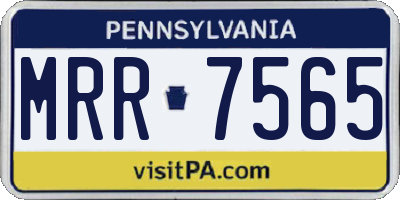 PA license plate MRR7565