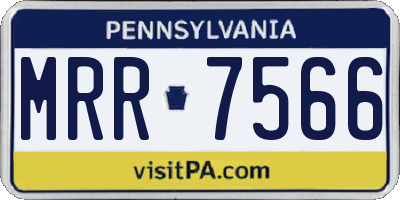 PA license plate MRR7566