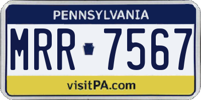 PA license plate MRR7567