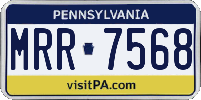 PA license plate MRR7568