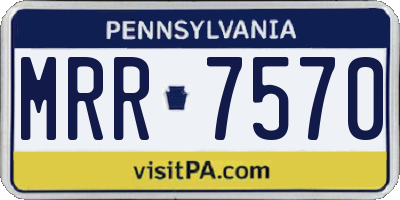 PA license plate MRR7570