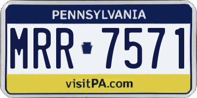PA license plate MRR7571