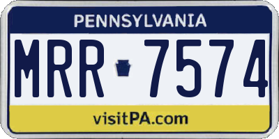 PA license plate MRR7574