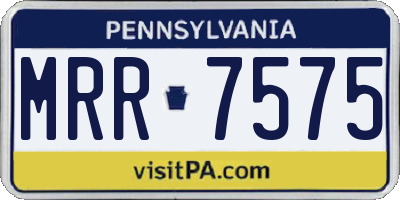 PA license plate MRR7575