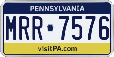 PA license plate MRR7576