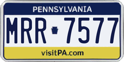 PA license plate MRR7577