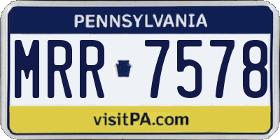 PA license plate MRR7578