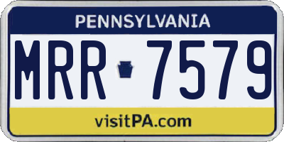 PA license plate MRR7579