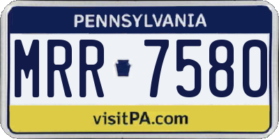 PA license plate MRR7580