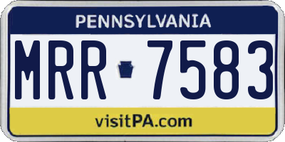 PA license plate MRR7583