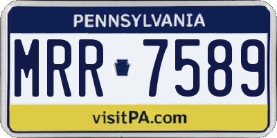 PA license plate MRR7589