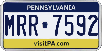 PA license plate MRR7592