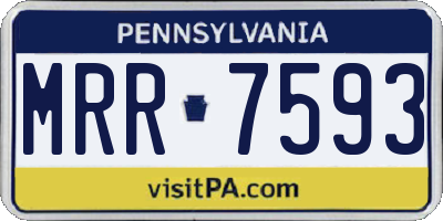 PA license plate MRR7593