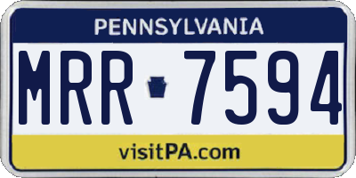 PA license plate MRR7594
