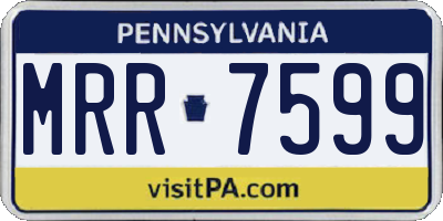 PA license plate MRR7599