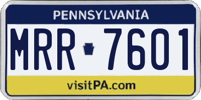 PA license plate MRR7601
