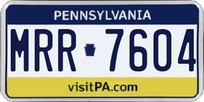 PA license plate MRR7604