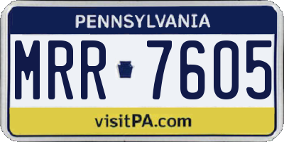 PA license plate MRR7605