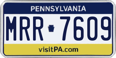 PA license plate MRR7609