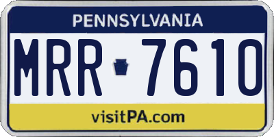 PA license plate MRR7610