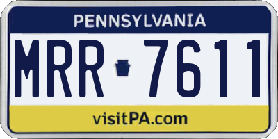 PA license plate MRR7611