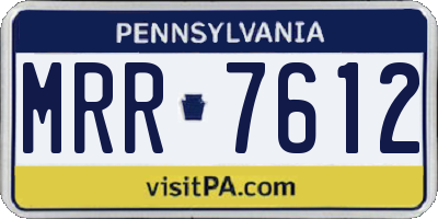 PA license plate MRR7612