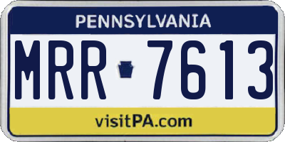 PA license plate MRR7613