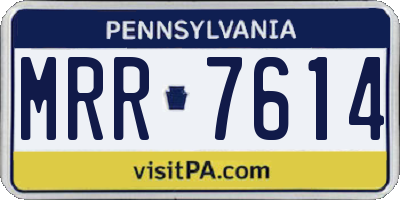 PA license plate MRR7614