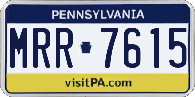 PA license plate MRR7615