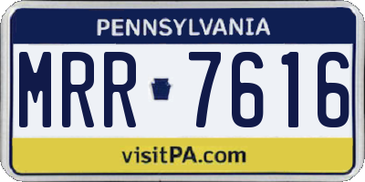 PA license plate MRR7616