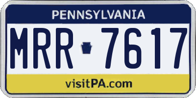 PA license plate MRR7617
