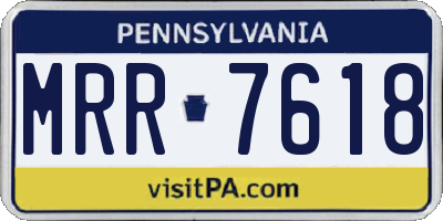 PA license plate MRR7618