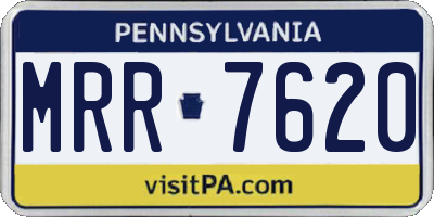 PA license plate MRR7620
