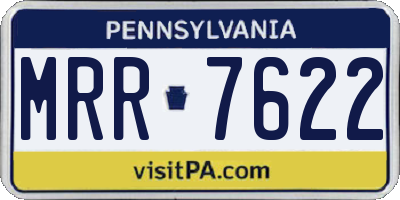 PA license plate MRR7622