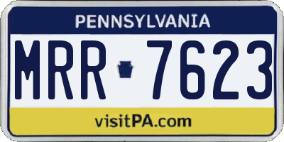 PA license plate MRR7623