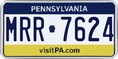 PA license plate MRR7624