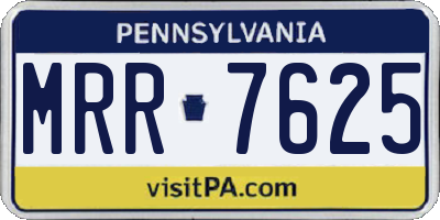 PA license plate MRR7625