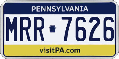 PA license plate MRR7626