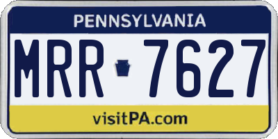 PA license plate MRR7627