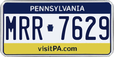 PA license plate MRR7629