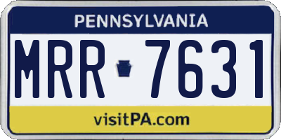 PA license plate MRR7631