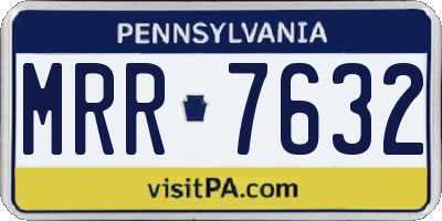 PA license plate MRR7632