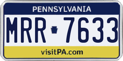 PA license plate MRR7633