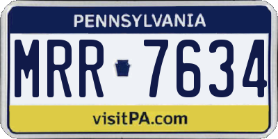 PA license plate MRR7634