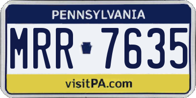 PA license plate MRR7635