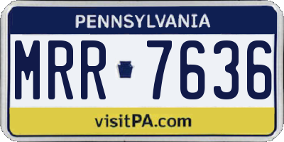 PA license plate MRR7636