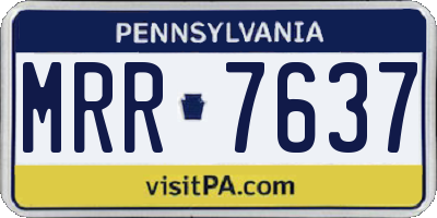 PA license plate MRR7637