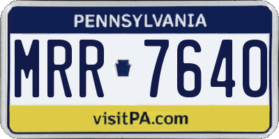 PA license plate MRR7640