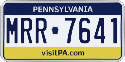 PA license plate MRR7641